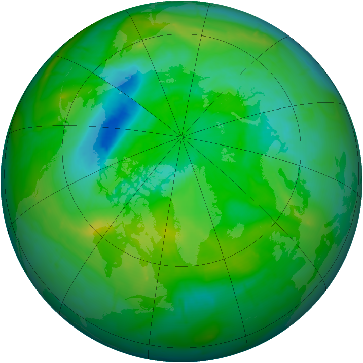 Arctic ozone map for 03 August 2010